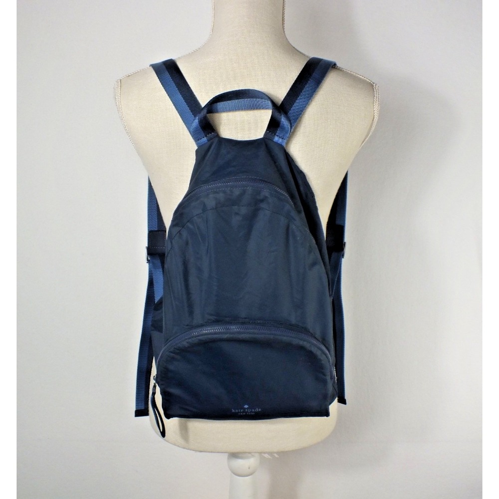 Kate‎ Spade Arya Medium Nylon Nightcap Blue Packable Backpack BookBag Bag